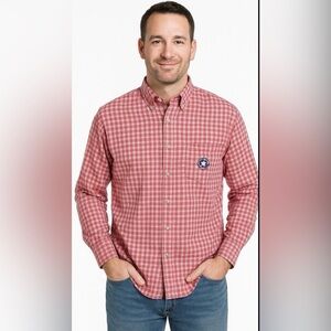 Disney Parks Mickey‎ Mouse Red Plaid Flannel Shirt Dadcore Lumberjack Retro XL